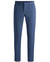 BOSS - Blauwe Chino Broek Slim Fit - Lyst