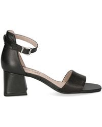 Caprice - Elegante schwarze offene flache sandalen - Lyst