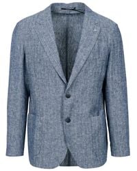 AT.P.CO - Jassen ,Blauw ,Leer Alan Blazer - Lyst