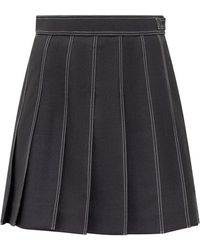 Thom Browne - Rokken ,Blauw ,Wol Mini Plooirok - Lyst
