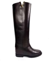 Via Roma 15 - Leder stiefelette mit goldener v-detail - Lyst
