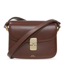 A.P.C. - Tassen ,Bruin ,Katoen Grace Small Shoulder Bag - Lyst