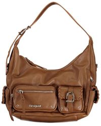 Desigual - Braune schultertasche mit verstellbarem gurt - Lyst
