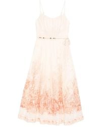 Zimmermann - Wanderlust Corset Midi Jurk - Lyst