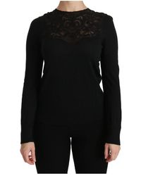 Dolce & Gabbana - Top Met Lange Mouwen En Ronde Hals - Lyst