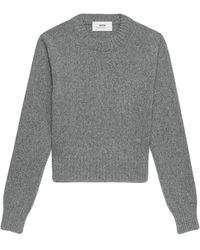 Ami Paris - Maglione tonal adc grigio - Lyst