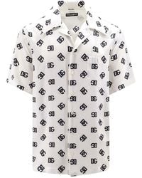 Dolce & Gabbana - Camicia in seta con colletto da bowling - Lyst