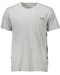 Guess - Tops ,Grijs ,Katoen Klassiek Grijs Logo T-Shirt Ronde Hals - Lyst