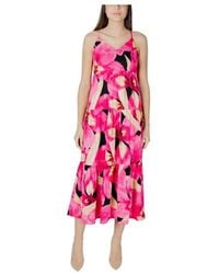 ONLY - Abstract Print Lange Jurk - Lyst