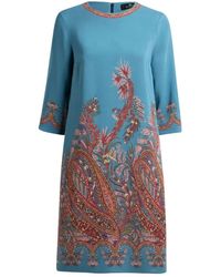 Etro - Kleedjes ,Veelkleurig ,Jurk Van Viscosemix Met Iconische Print - Lyst