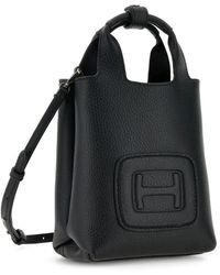 Hogan - Mini bolso de compras negro de piel de becerro - Lyst