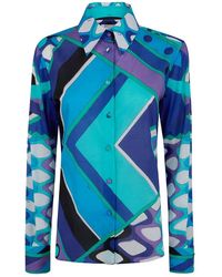 PUCCI - Overhemden ,Veelkleurig ,Katoen Vivara Print Katoenen Shirt - Lyst