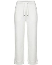 Moorer - Broeken ,Wit ,Katoen Elegante Broek Met Elastische Tailleband - Lyst