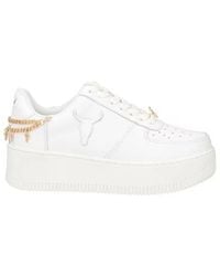 Windsor Smith - Weiße gold leder plateau sneakers - Lyst