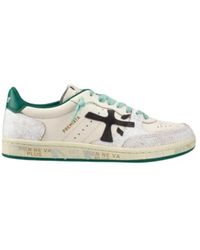 Premiata - Schoenen ,Veelkleurig ,Leer Klei Leren Sneakers Met Rubberen Zool - Lyst