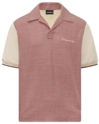 DSquared² - Tops ,Veelkleurig ,Wol Virgin Wool Linen Pied De Poule Polo - Lyst