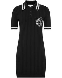 Philipp Plein - Kleedjes ,Zwart ,Polyester Gebreide Polo Jurk - Lyst