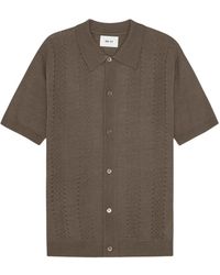 NN07 - Overhemden ,Groen ,Wol Thor Cardigan Met Korte Mouwen - Lyst