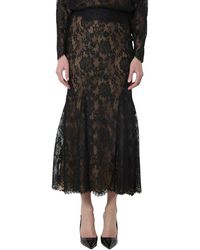 Self-Portrait - Rokken ,Zwart ,Lace Midi Skirt - Lyst