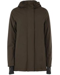 Herno - Jassen ,Bruin ,Polyester A-Shape 2Lagen Jas Met Capuchon - Lyst