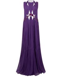 Alberta Ferretti - Lange Geplooide Jurk - Lyst