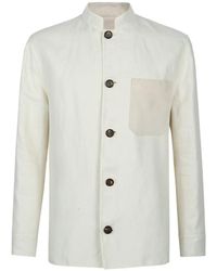 Eleventy - Jassen ,Linnen Overshirt Tasca Suede - Lyst