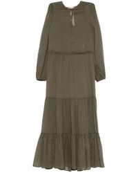 Twinset - Maxi-Jurk Met Ruches En Gelaagde Rok - Lyst