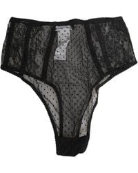 Dolce & Gabbana - Ondergoed ,Zwart ,Zwart Kant Polka Dot High Waist Ondergoed - Lyst
