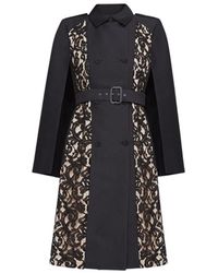 BCBGMAXAZRIA Genevieve Lace Cape Dress - Zwart
