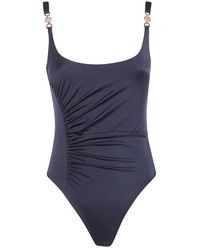 Versace - Badmode ,Zwart ,Polyester Lycra Badpak Uit Één Stuk - Lyst
