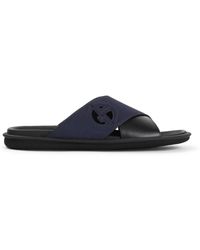 Giorgio Armani - Schoenen ,Blauw ,Leer Zwarte Leren Sandalen Voor Mannen - Lyst