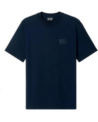 EA7 - Tops ,Blauw ,Lux Identity T-Shirt Van Jersey Met Modalmenging Van - Lyst