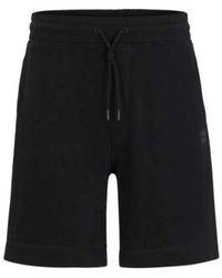 BOSS - Korte Broeken ,Zwart ,Katoen Sewalk Sweat Shorts - Lyst