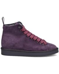 Pànchic - Wildleder Stiefelette mit Rosa Schnürsenkeln - Lyst