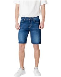 Antony Morato - Blaue baumwoll-zip-shorts mit taschen - Lyst