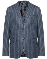 Etro - Klassischer Pinstripe Blazer Blau Grau - Lyst