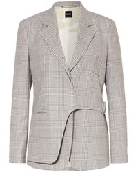 HUGO - Taillierter Wollblazer Mit Revers - Lyst
