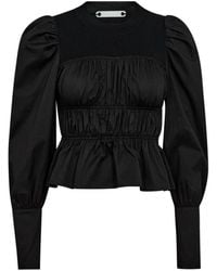co'couture - Overhemden ,Zwart ,Katoen Elegante Zwarte Bustier Blouse - Lyst