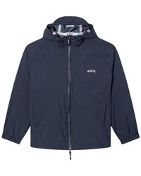 A.P.C. - Jassen ,Blauw ,Luxe Meadow Blouson Jas - Lyst