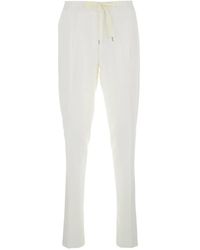 Lardini - Weiße baumwollhose mit elastischem bund - Lyst