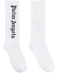 Palm Angels - Logo intarsia baumwollsocken - Lyst