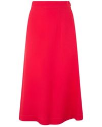 Moschino - Rokken ,Rood ,A-Lijn Midi Rok - Lyst