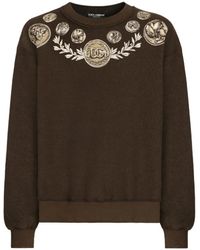 Dolce & Gabbana - Grafik-print baumwoll-sweatshirt - Lyst