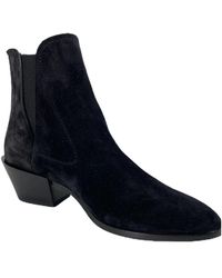 Tod's - Schoenen ,Zwart ,Suède Suède Laars Schoen Elastische Enkel Model - Lyst