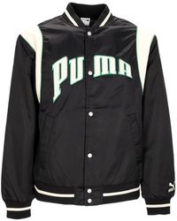 PUMA - Team For The Fanbase Varsity Jacket Veste Universitaire Pour Homme Noir - Lyst
