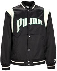 PUMA - Jassen ,Zwart ,Polyester Varsity Jacket Fanbase College Zwart - Lyst