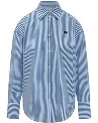 MSGM - Overhemden ,Blauw ,Camicia - Lyst