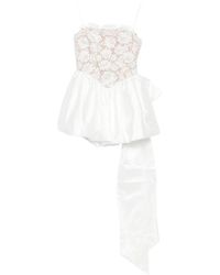 Self-Portrait - Sequin Lace Strikjes Mini Jurk - Lyst