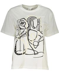 Desigual - Camiseta de algodón con logo bordado - Lyst