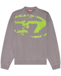 DIESEL - Sweatshirt mit beflocktem distressed-logo - Lyst
